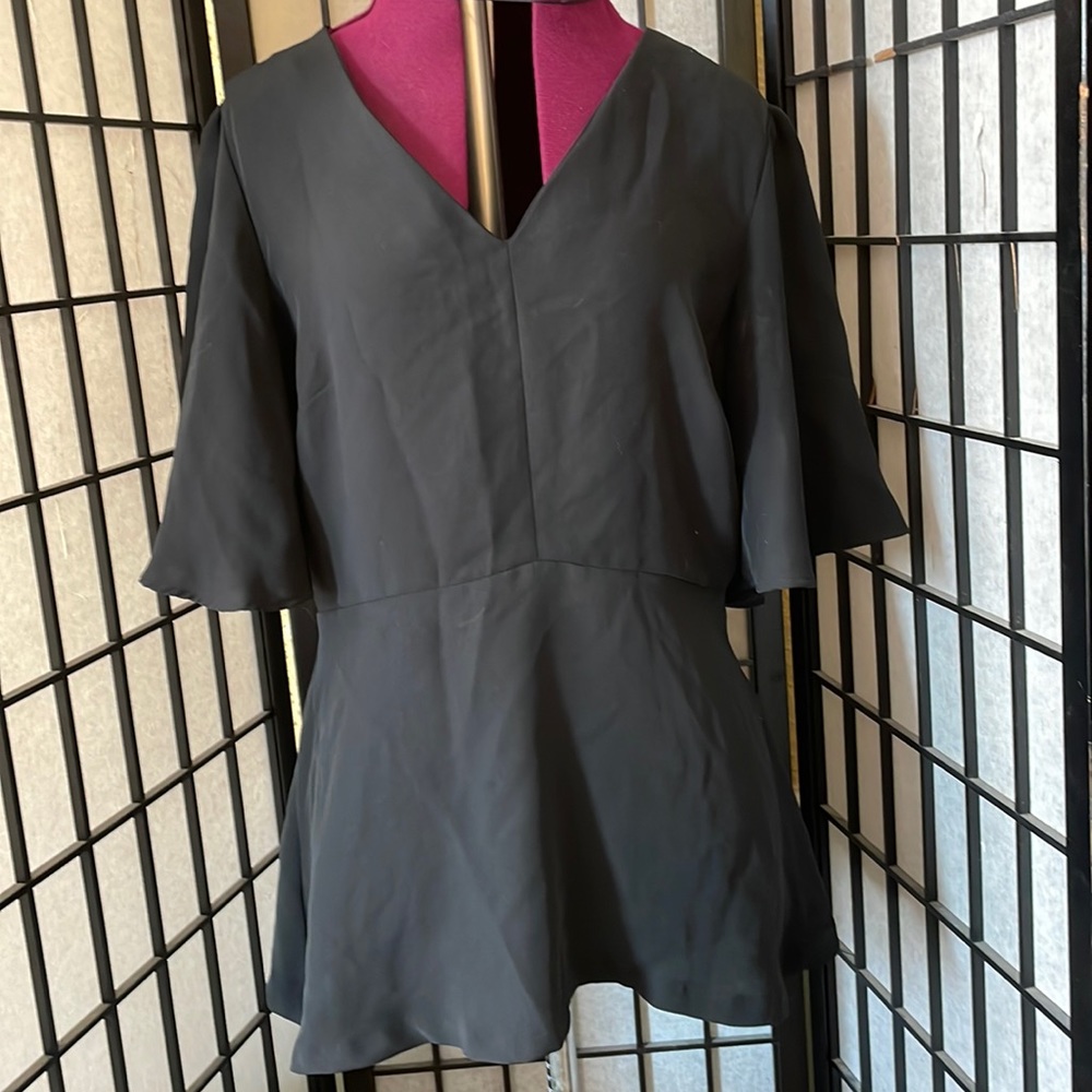 Black zip back top Ann Taylor